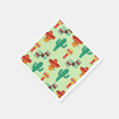 Quirky Cactus und Sombrero Pattern Serviette (Ecke)