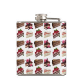 Quirky Cake Lovers Desserts Pattern Quirky Flachmann (Rückseite)