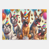 Quirky Canine Birthday Celebration Geschenkpapier Set (Vorderseite 3)