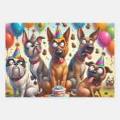 Quirky Canine Birthday Celebration Geschenkpapier Set (Vorderseite 2)