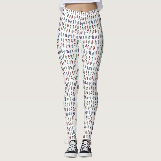 Quirky Cartoon Bird Pattern Leggings (Vorderseite)
