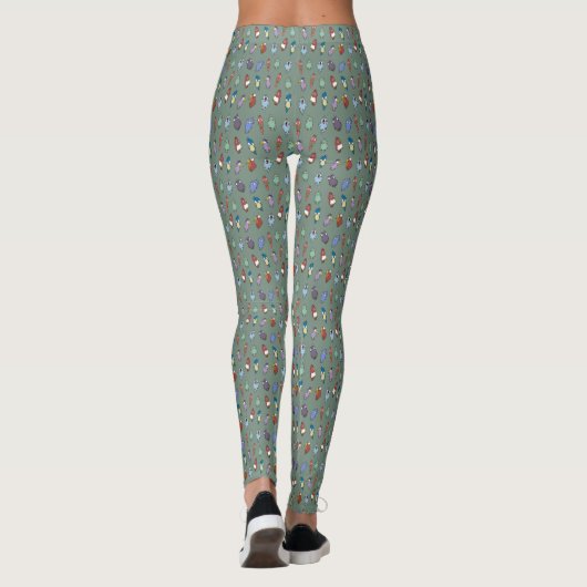 Quirky Cartoon Bird Pattern Leggings (Rückseite)