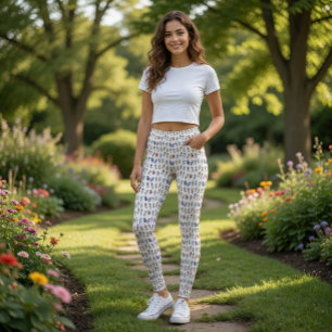 Quirky Cartoon Bird Pattern Leggings