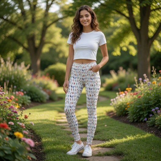 Quirky Cartoon Bird Pattern Leggings