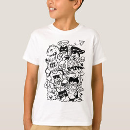 Quirky Cartoon Character Crowd T-Shirt