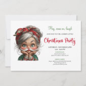 Quirky Cartoon Granny Happy Xmas Event Invitation Einladung (Vorderseite)