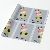 Quirky Cartoon Kuh Fun Farm Animal Geschenkpapier (Ungerollt)