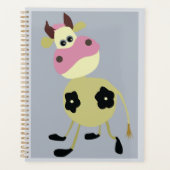 Quirky Cartoon Kuh Fun Farm Animal Planer (Vorderseite)