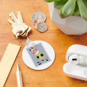 Quirky Cartoon Kuh Fun Farm Animal Schlüsselanhänger