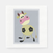 Quirky Cartoon Kuh Fun Farm Animal Serviette (Vorderseite)