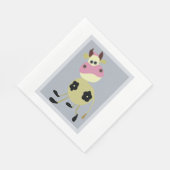 Quirky Cartoon Kuh Fun Farm Animal Serviette (Ecke)