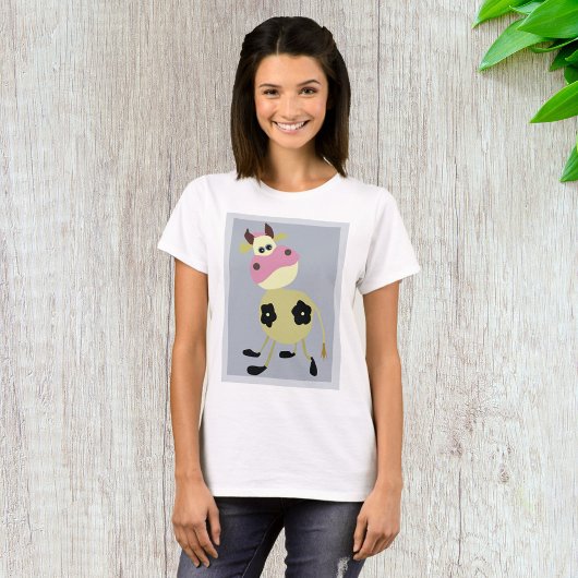 Quirky Cartoon Kuh Fun Farm Animal T-Shirt