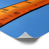 Quirky Cartoons Orange Owl mit Big Eyes Poster (Ecke)