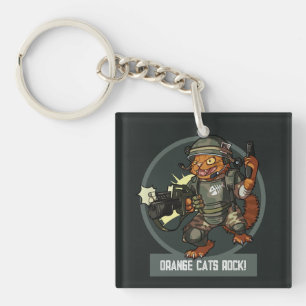 Quirky Cat Marine Orange Katzen rocken! Sci-Fi-Kun Schlüsselanhänger