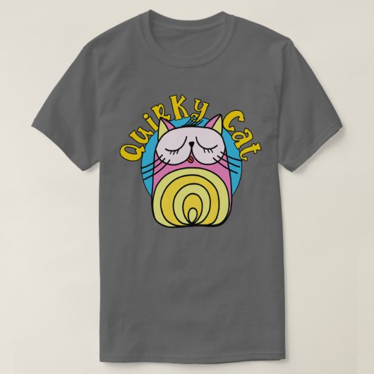 Quirky Cat Pink Cat T-Shirt (Design vorne)