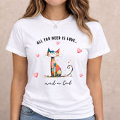 Quirky Cat Valentine Gift Tri-Blend Shirt