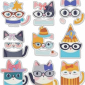 Quirky Cat Whimsical Feline Art von Cat Lovers Aufkleber (Vorderseite)