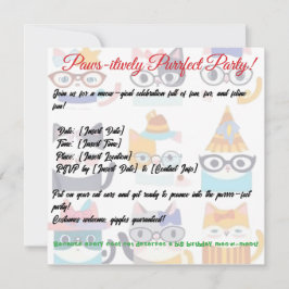 Quirky Cat Whimsical Feline Art von Cat Lovers Einladung