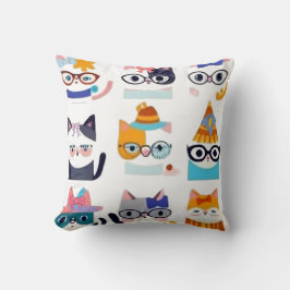 Quirky Cat Whimsical Feline Art von Cat Lovers Kissen
