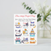 Quirky Cat Whimsical Feline Art von Cat Lovers Postkarte (Stehend Vorderseite)