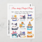 Quirky Cat Whimsical Feline Art von Cat Lovers Postkarte (Vorne/Hinten)