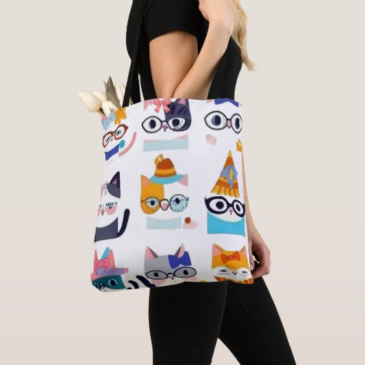 Quirky Cat Whimsical Feline Art von Cat Lovers Tasche (Von Nahem)