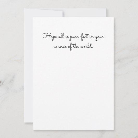 Quirky Cats Hello Custamizable Flat Karte (Rückseite)