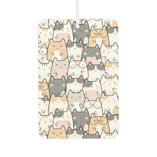 Quirky Cats Pattern car Autolufterfrischer (Vorderseite)