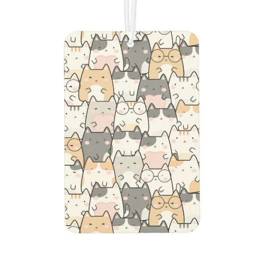 Quirky Cats Pattern car Autolufterfrischer (Rückseite)