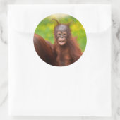 Quirky Charm of an Orangutan Baby Runder Aufkleber (Tasche)
