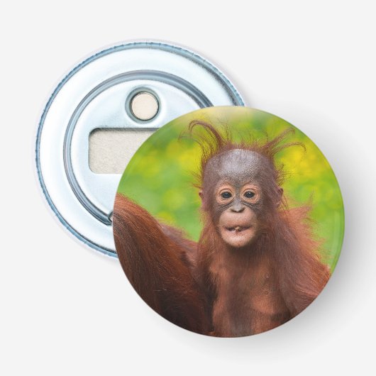 Quirky-Charme eines Orangutan-Babys Flaschenöffner (Vorderseite)