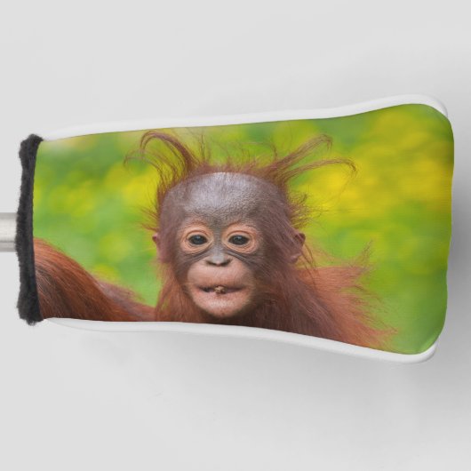 Quirky-Charme eines Orangutan-Babys Golf Headcover (Vorderseite)