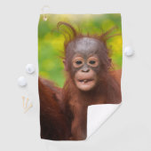 Quirky-Charme eines Orangutan-Babys Golfhandtuch (Insitu)