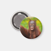 Quirky-Charme eines Orangutan-Babys Magnet (Vorderseite/Rückseite)