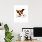 Quirky Chicken Riding Bicycle Poster (Heimbüro)