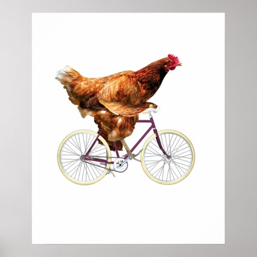 Quirky Chicken Riding Bicycle Poster (Vorne)