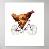 Quirky Chicken Riding Bicycle Poster (Vorne)