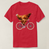 Quirky Chicken Riding Bicycle T-Shirt (Design vorne)