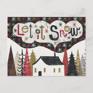 Quirky Christmas Cabin Feiertagspostkarte