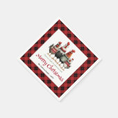 Quirky Christmas chickens napkin set custom name Serviette (Ecke)