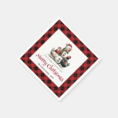 Quirky Christmas chickens napkins personalized set Serviette (Ecke)