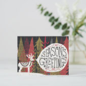 Quirky Christmas Deer Feiertagspostkarte (Stehend Vorderseite)