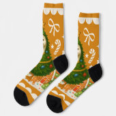 Quirky Christmas Goose Tree | Funny Holiday Socken (Linkes Detail)