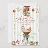 Quirky Christmas Martinis and Mistletoe Christmas Einladung (Vorderseite)