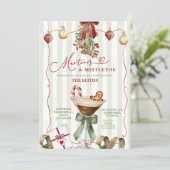Quirky Christmas Martinis and Mistletoe Christmas Einladung (Stehend Vorderseite)