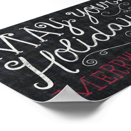 Quirky Christmas Merry and Bright Poster (Ecke)