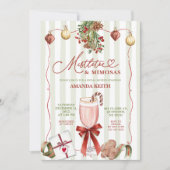 Quirky Christmas Mistletoe and Mimosas Einladung (Vorderseite)