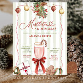 Quirky Christmas Mistletoe and Mimosas Einladung
