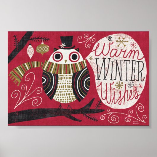 Quirky Christmas Owl Poster (Vorne)