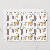 Quirky Christmas Party - Rentier Doodle Typeset Einladung (Rückseite)